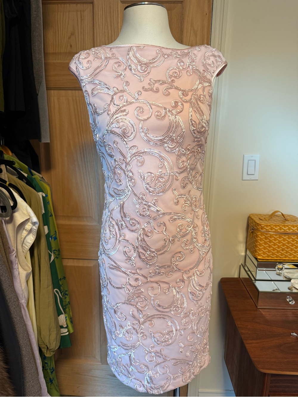 Eliza J Pink Cap-Sleeve Sheath Dress